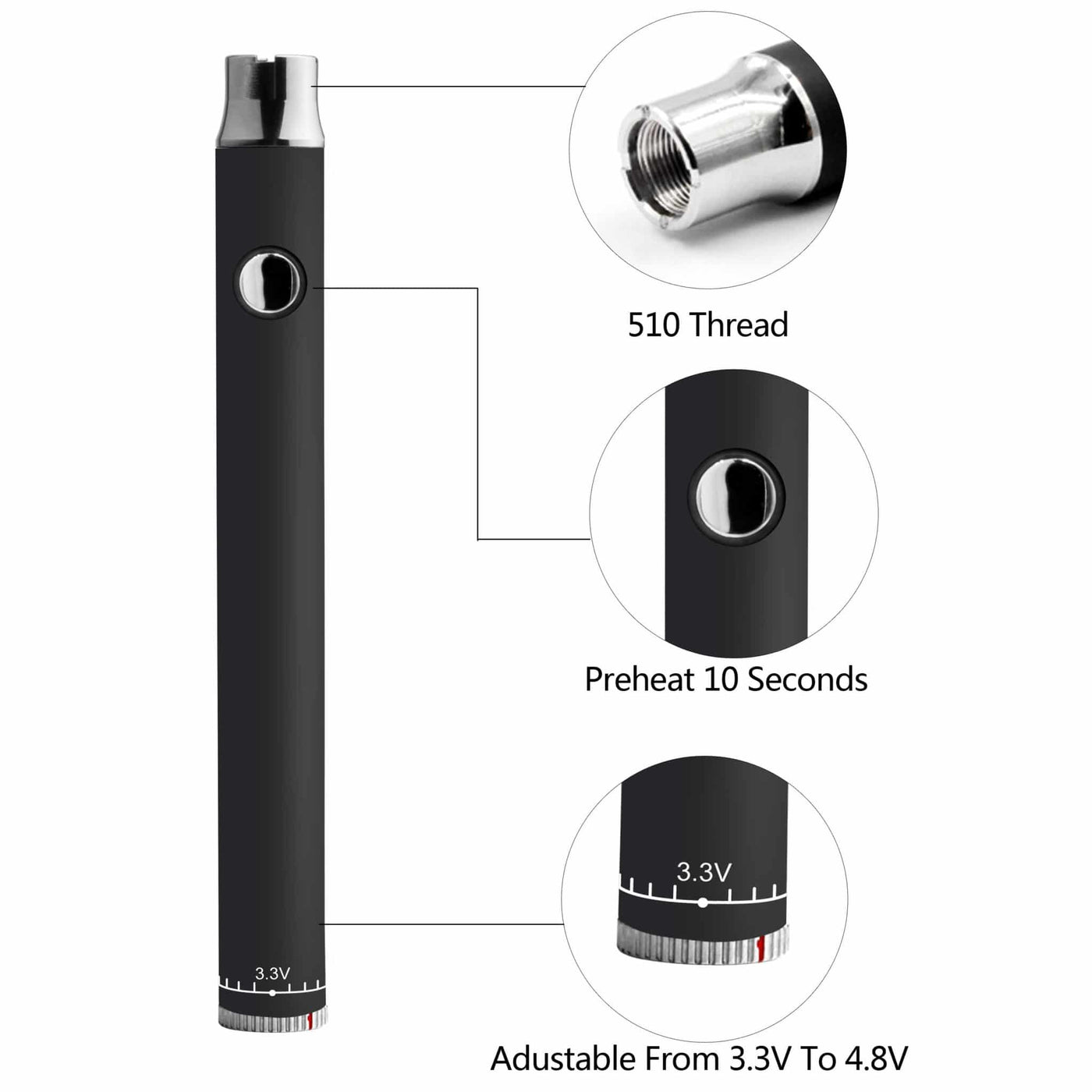 The Kind Pen Twist Variable Voltage Battery