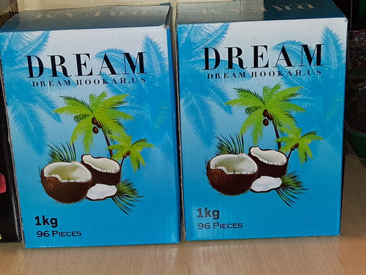 Dream Hookah 1kg Coconut Cube Charcoal - 96 Pieces Natural Coals