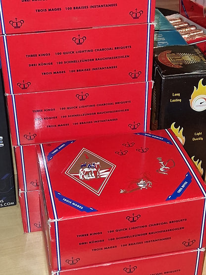Three Kings Large Charcoal Box - Quick Light Hookah Coals